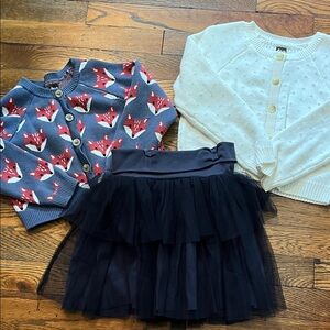 NWT Tea Collection Kids Cardigan and Skirt Bundle